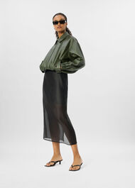 Organza Column Midi Skirt