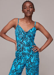 Starflower Print Tie Jumpsuit