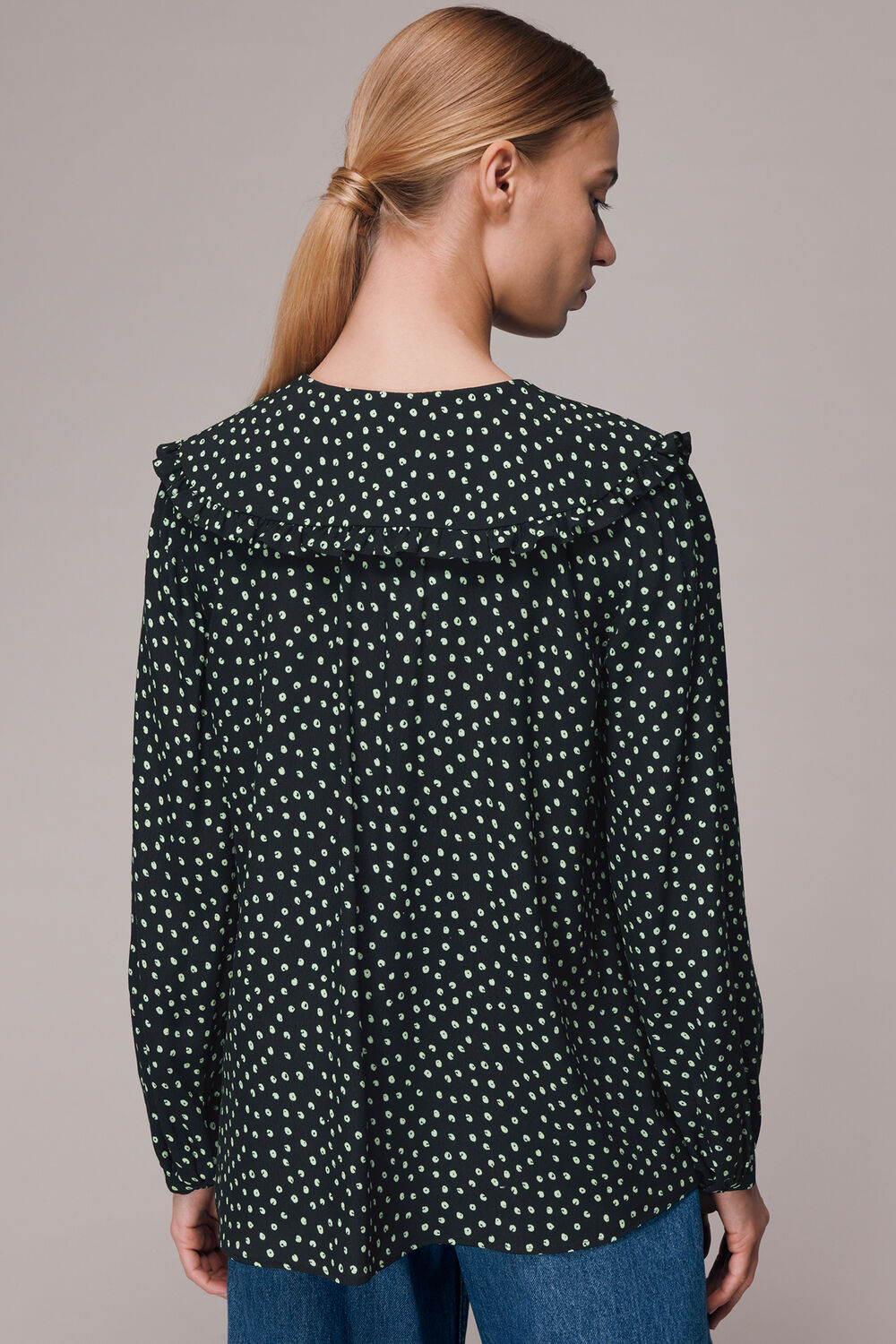 Stamp Spot Collar Top
