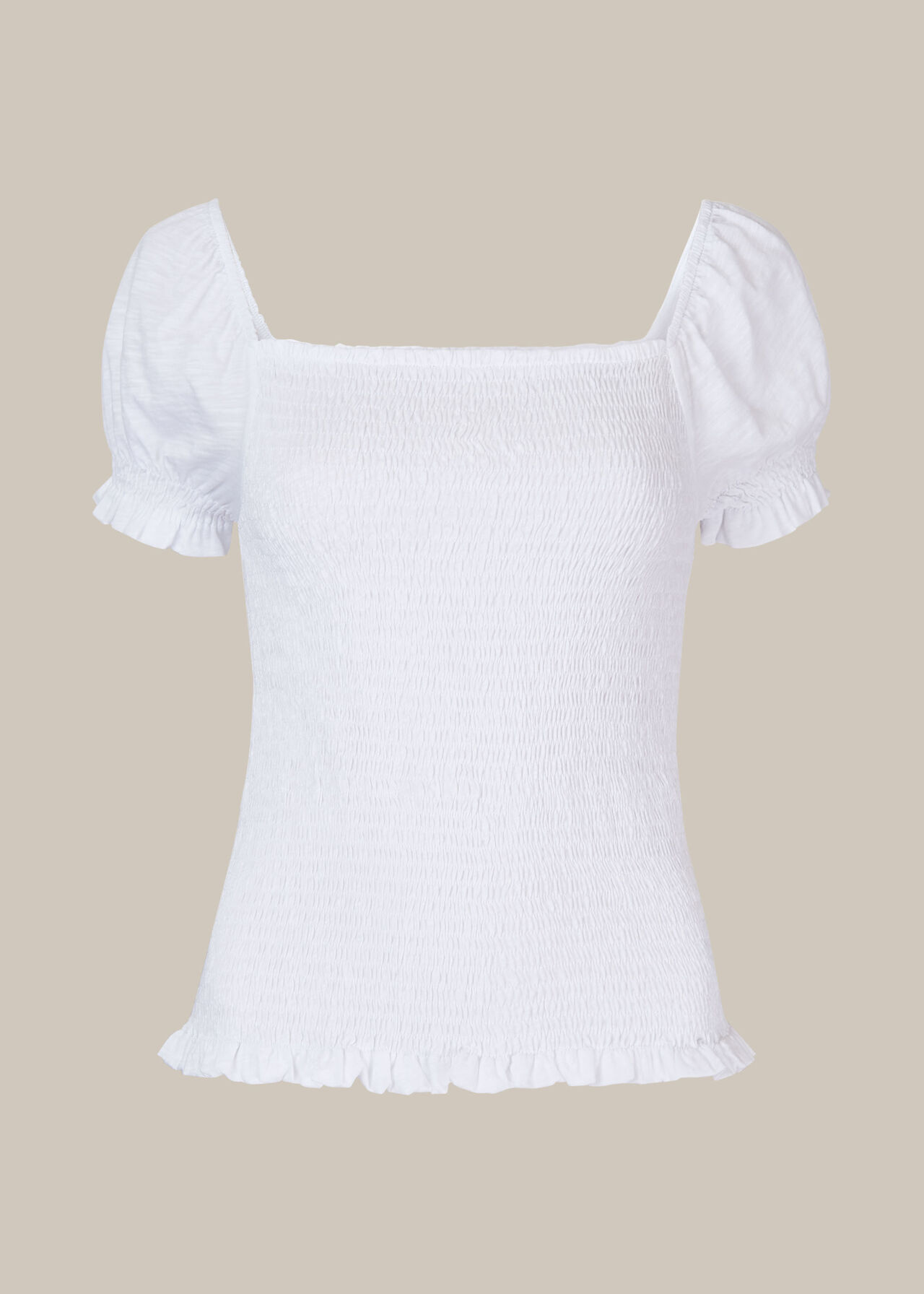 Bex Rouched Frill Top White