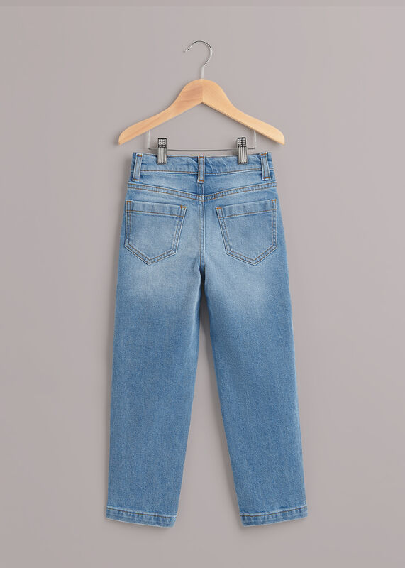 Light Wash Stretch Barrel Leg Jean