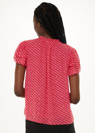 Diagonal Leaf Print Top
