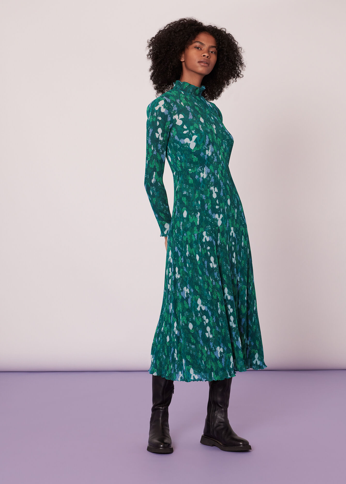 Whistles jungle cat dress green shop