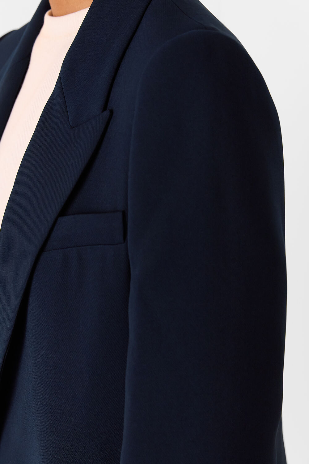 Navy Petite Crepe Boyfriend Blazer
