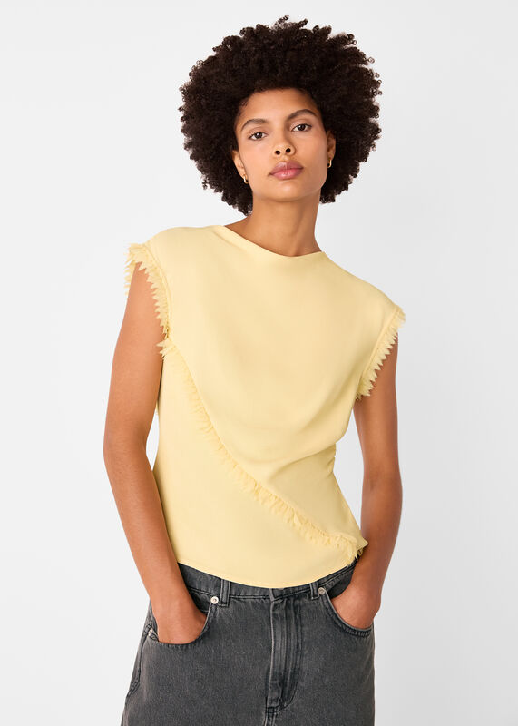 Butter Toril Textured Trim Detail Top