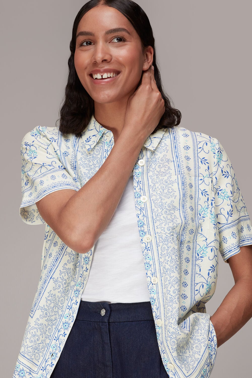 Bandana Print Bowling Shirt