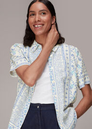 Bandana Print Bowling Shirt