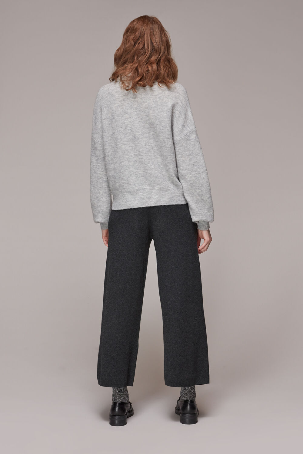 Knitted Wide Leg Marl Trouser