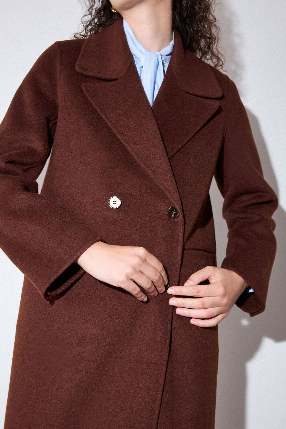 Brown Relaxed Double Faced Coat