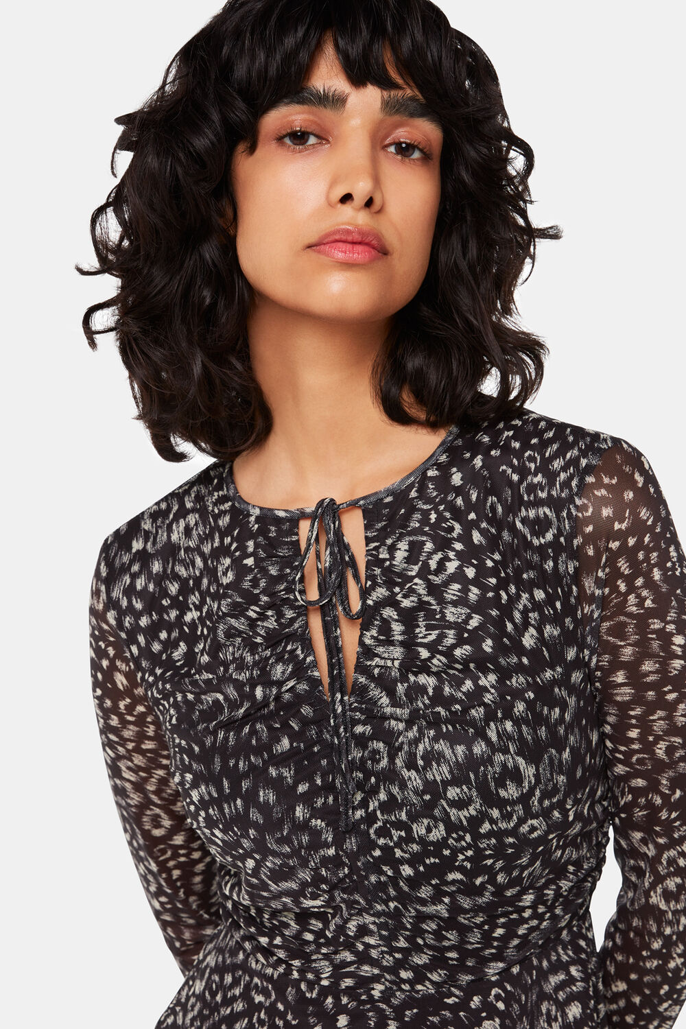 Feather Leopard Flippy Dress