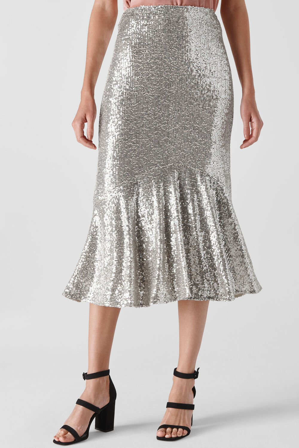 Suki Sequin Skirt Silver