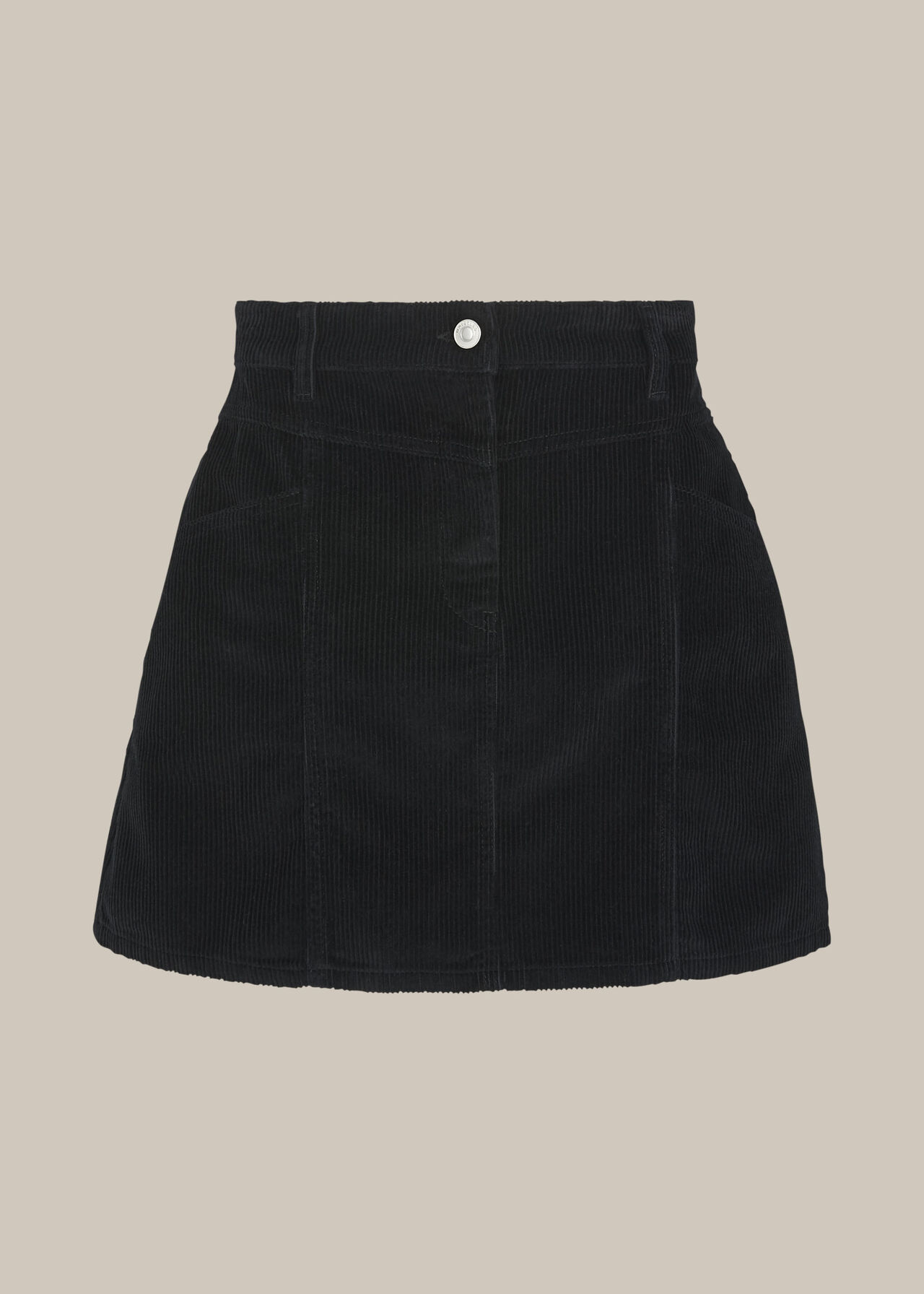 Cord A Line Skirt Black