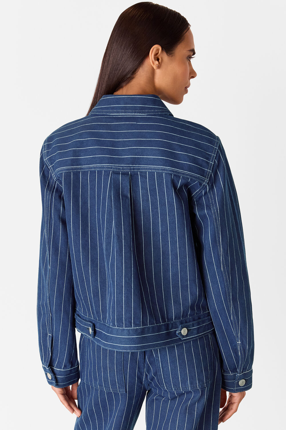 Pinstripe Denim Jacket
