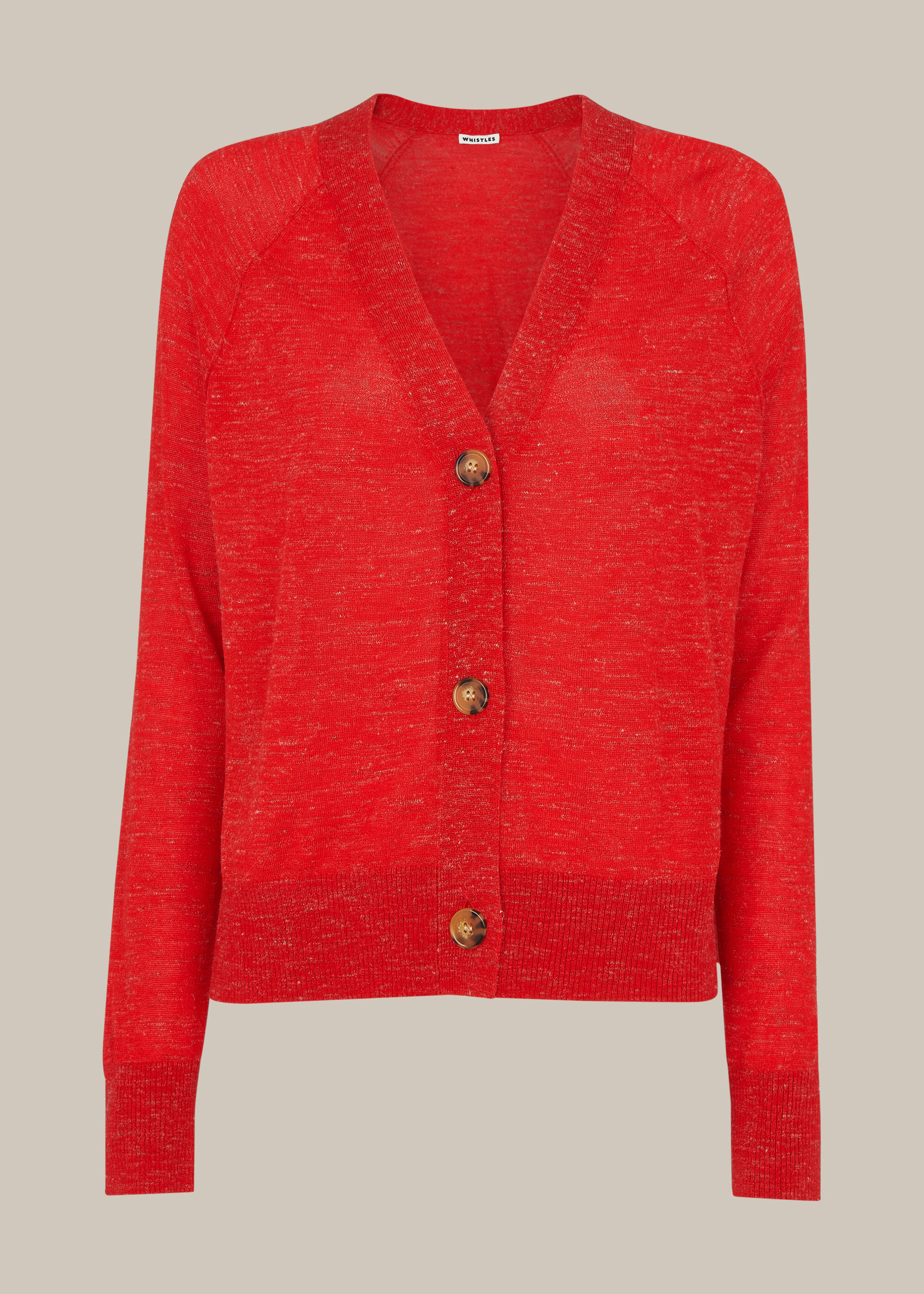 Red Relaxed V Neck Knit | WHISTLES | Whistles US |