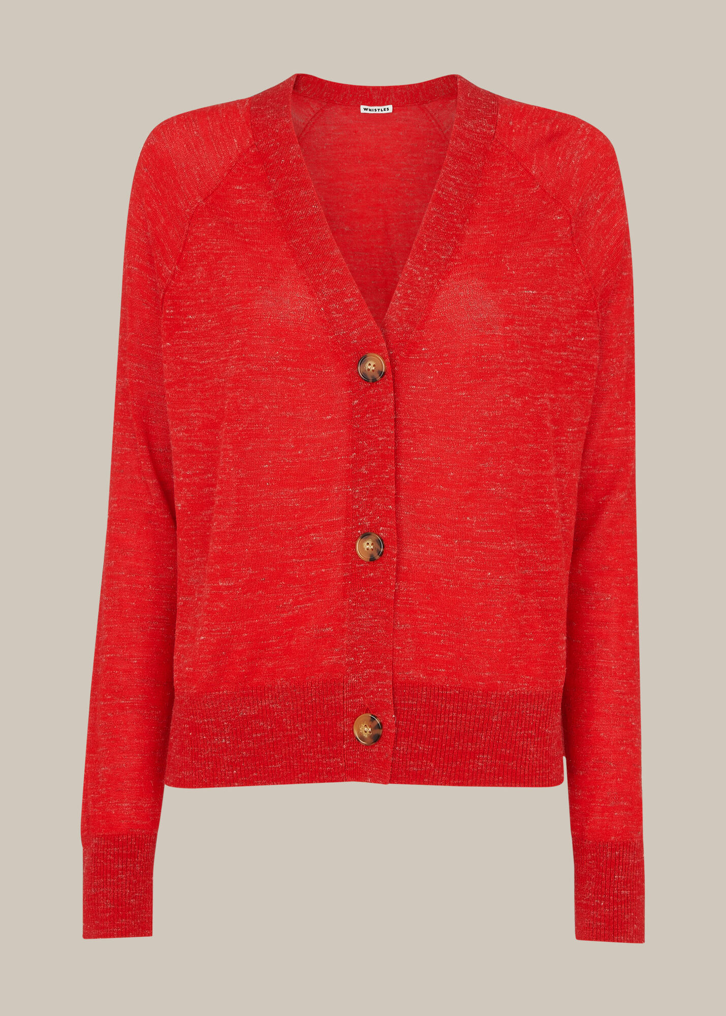 Red Relaxed V Neck Knit | WHISTLES
