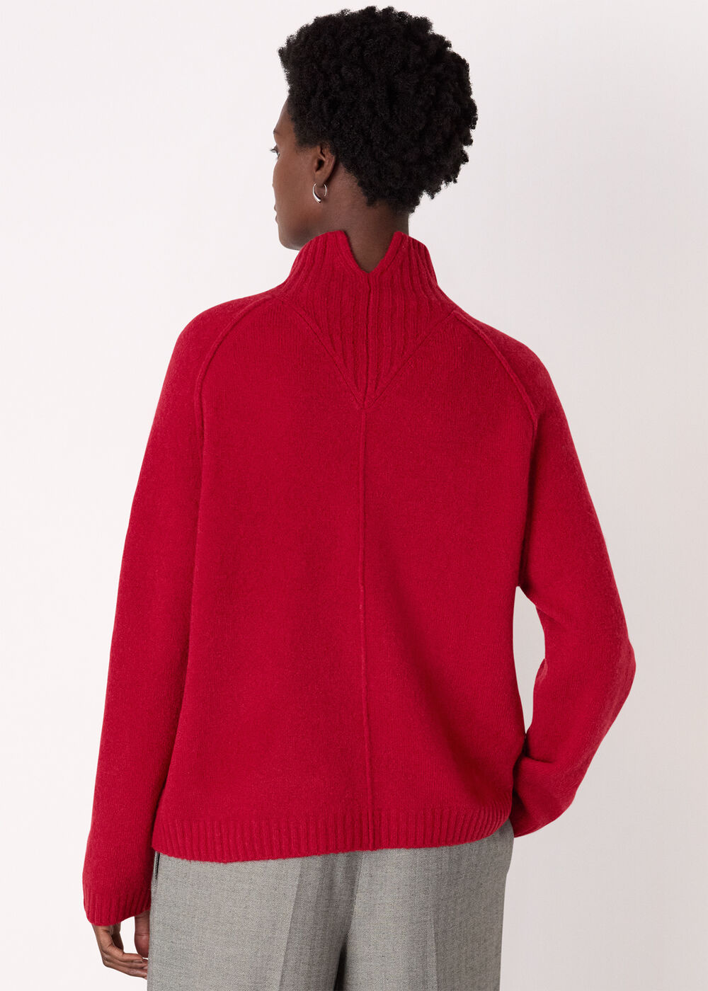 Wool Mix Split Funnel Knit