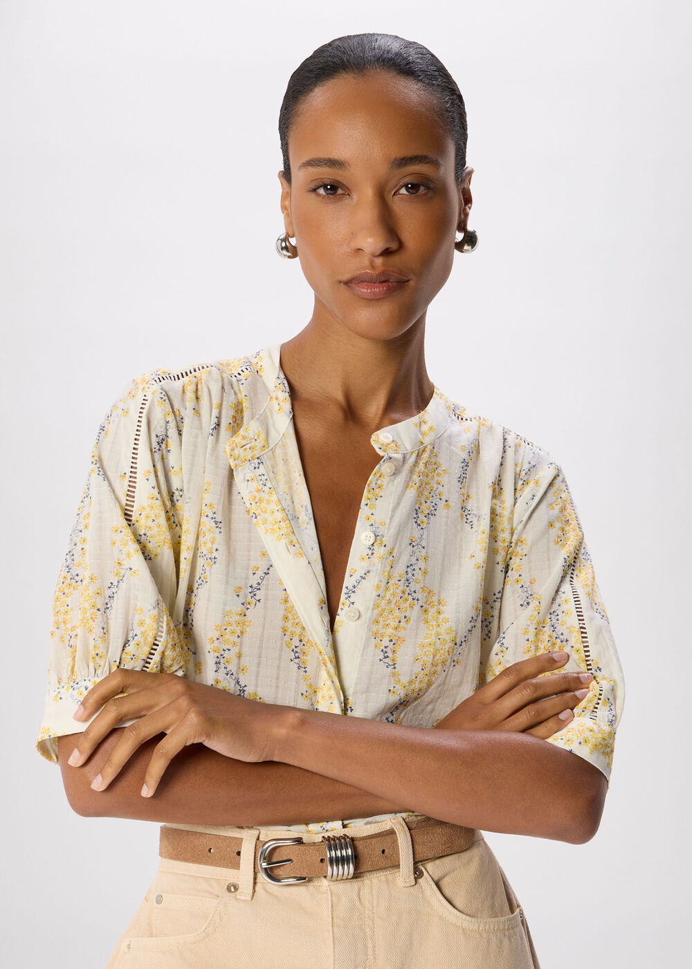 Ditsy Stem Textured Shirt