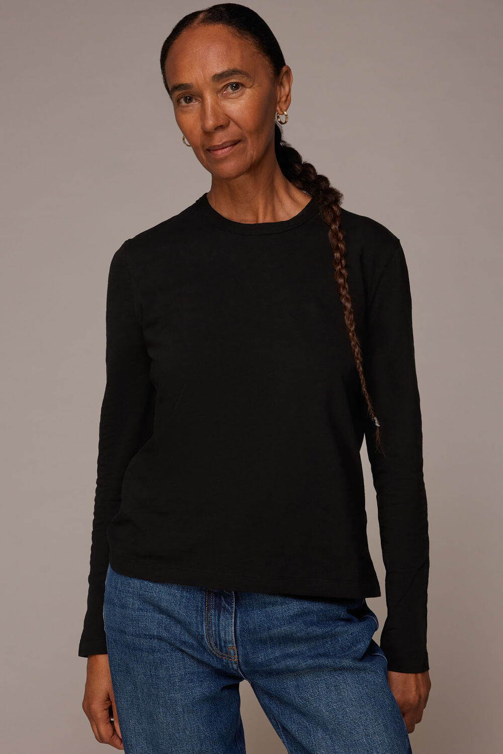 Black Organic Long Sleeve Emily Top