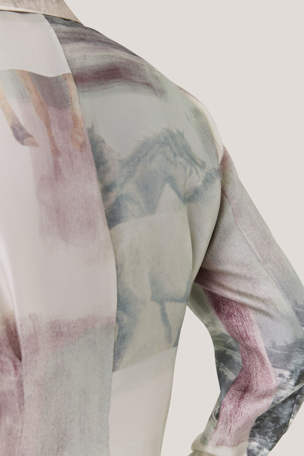 Wild Horse Print Silk Shirt