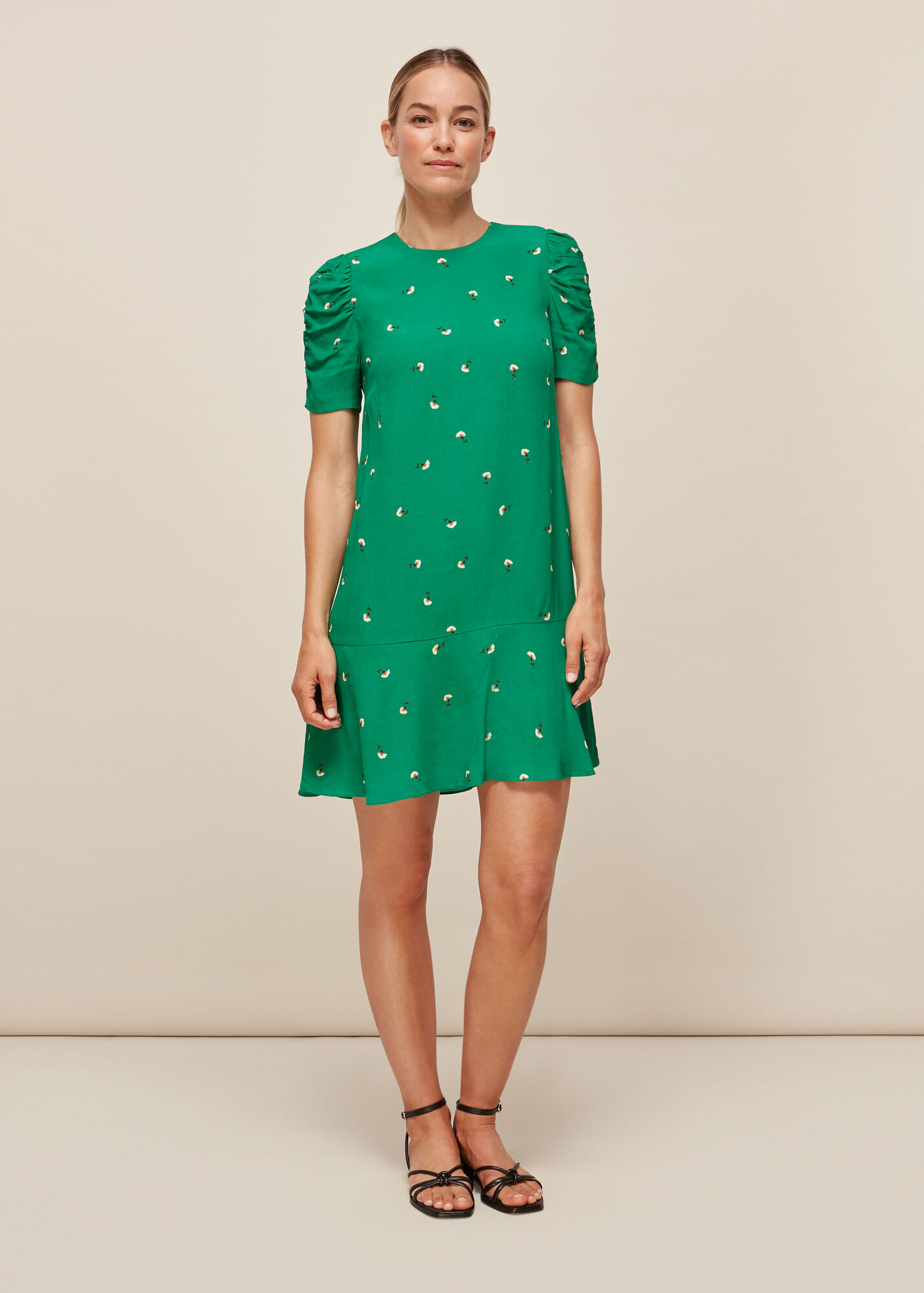 Green/Multi Romantic Floral Dress WHISTLES