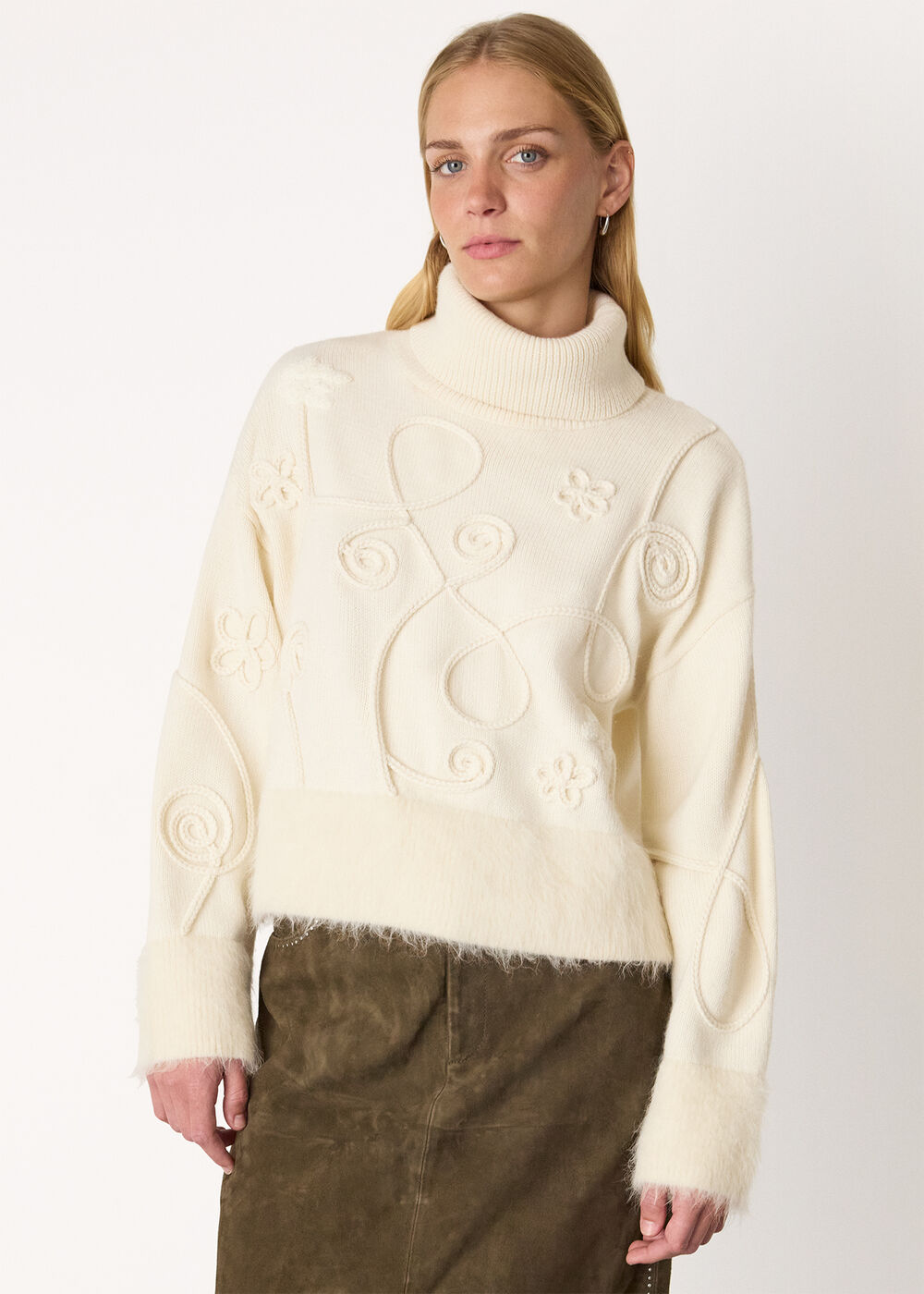 Wool Embroidered Floral Jumper