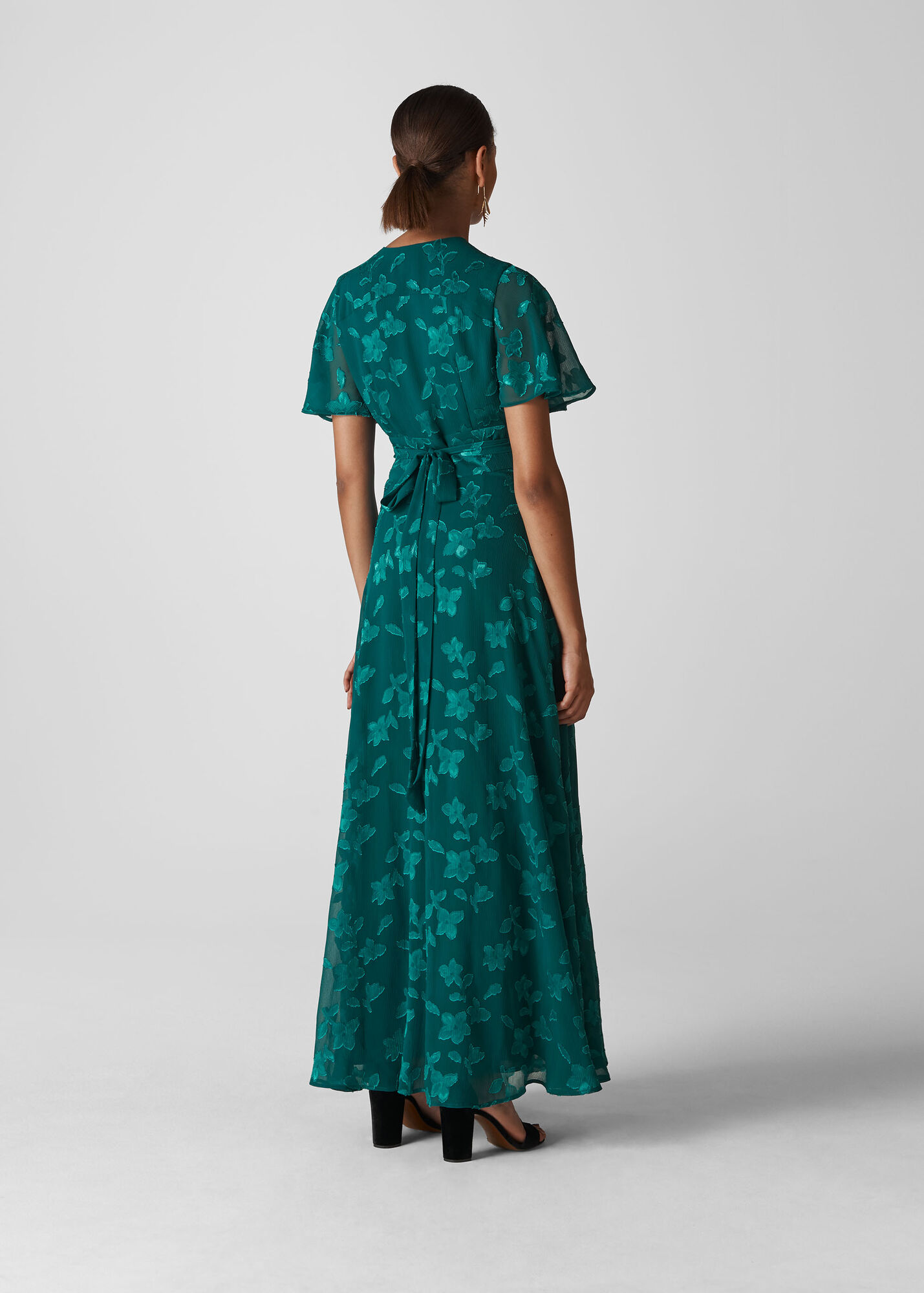 Green Robyn Jacquard Maxi Dress WHISTLES