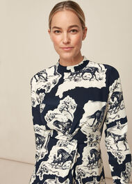 Stallion Print Silk Dress