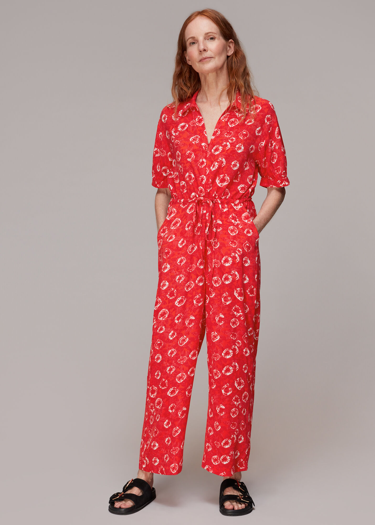 Multicolour Jenny Tie Dye Floral Jumpsuit | WHISTLES | Whistles US |