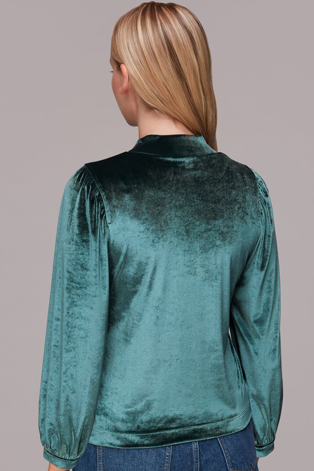 High Neck Velvet Top