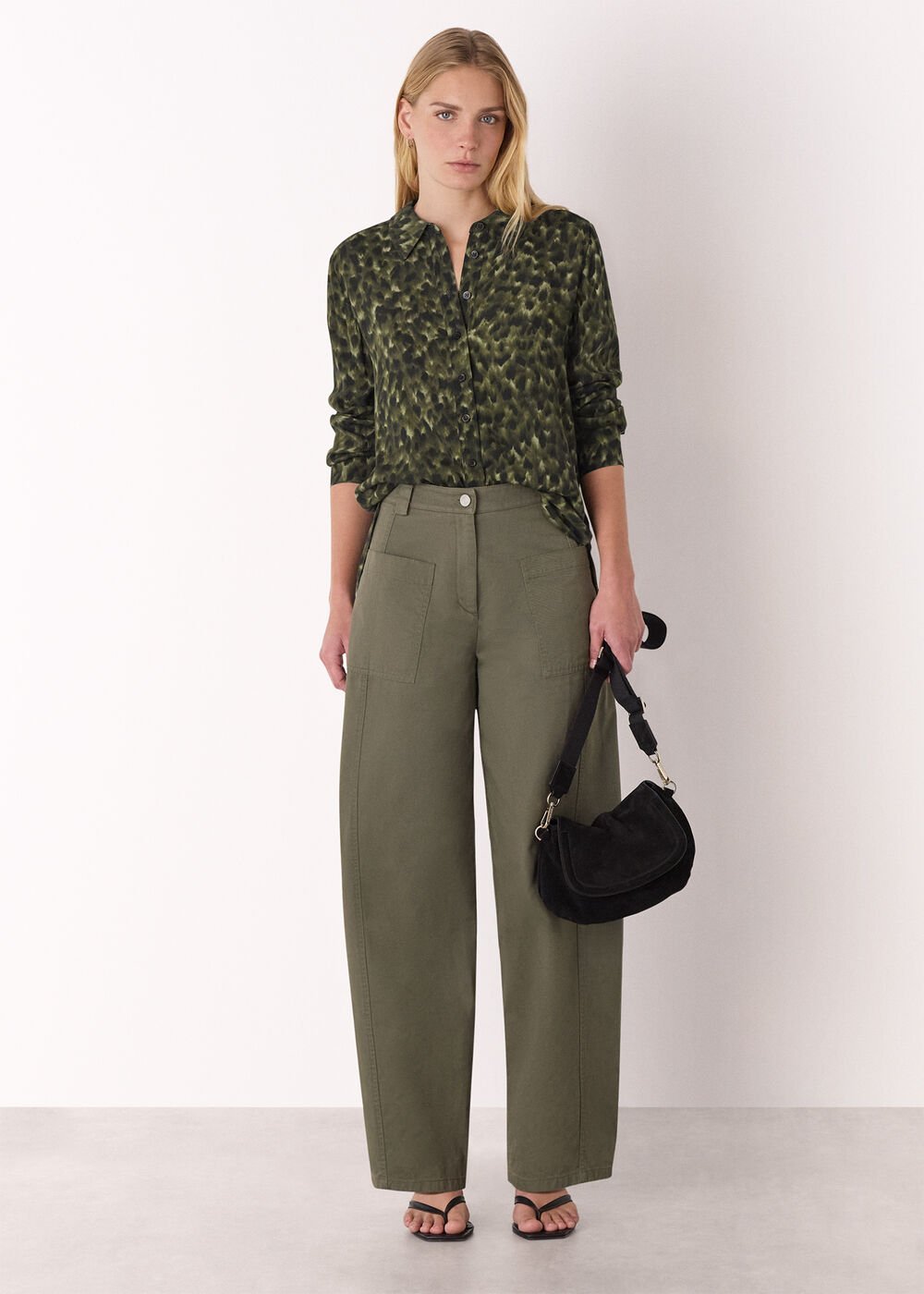 Animal Print Collared Shirt