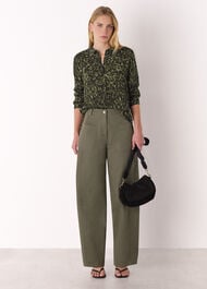 Animal Print Collared Shirt