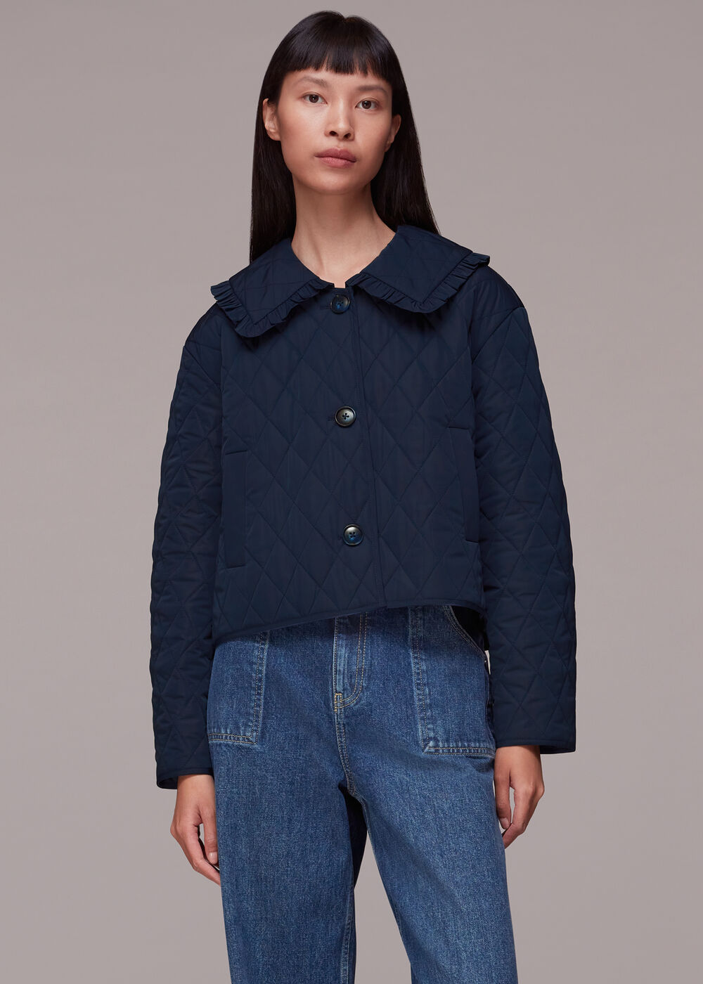 Collar Detail Quilted Jacket