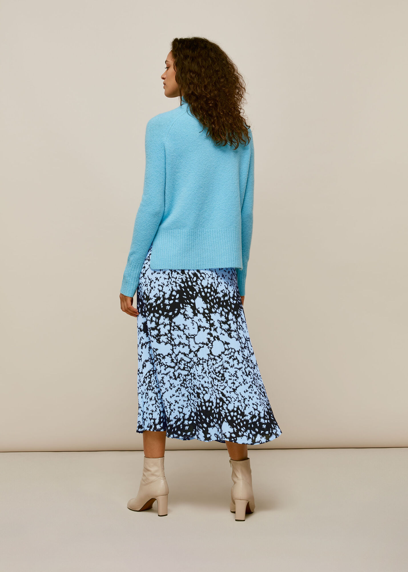 Blue/Multi Floral Animal Button Skirt | WHISTLES | Whistles UK