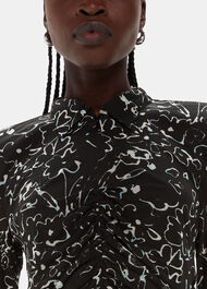 Scribble Bouquet Ruched Top