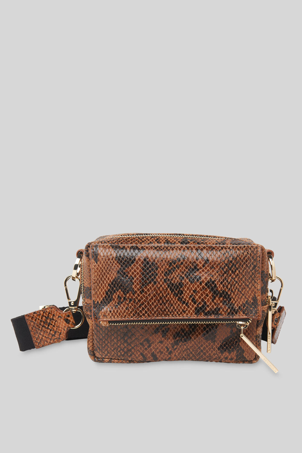 Tan Bibi Snake Crossbody Bag