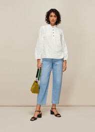 Joy Cotton Dobby Top Ivory