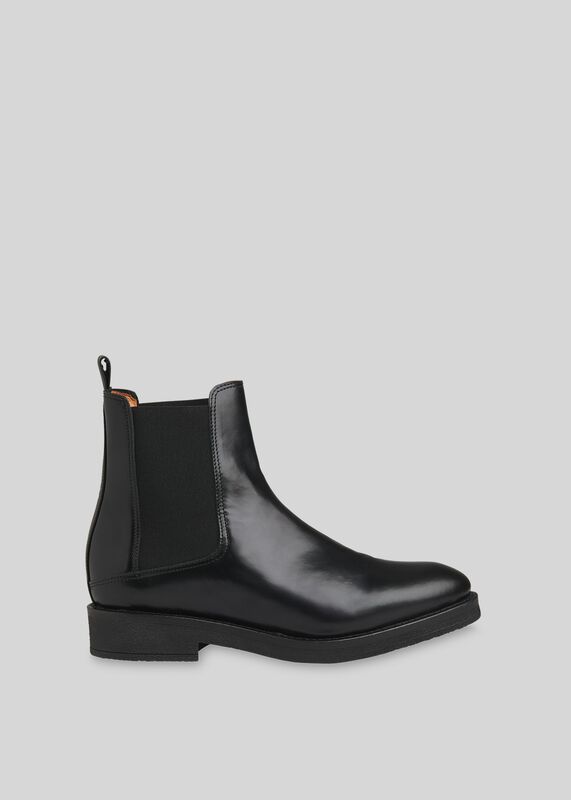 Black Rubber Sole Chelsea Boot
