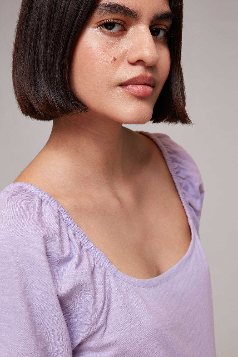 Square Neck Puff Sleeve Top