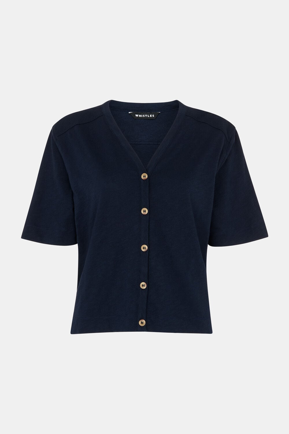 Ella V Neck Button Through Tee