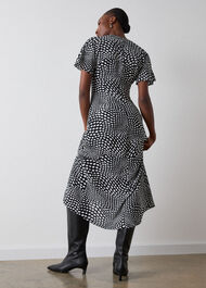 Petite Mixed Spot V Neck Midi Dress