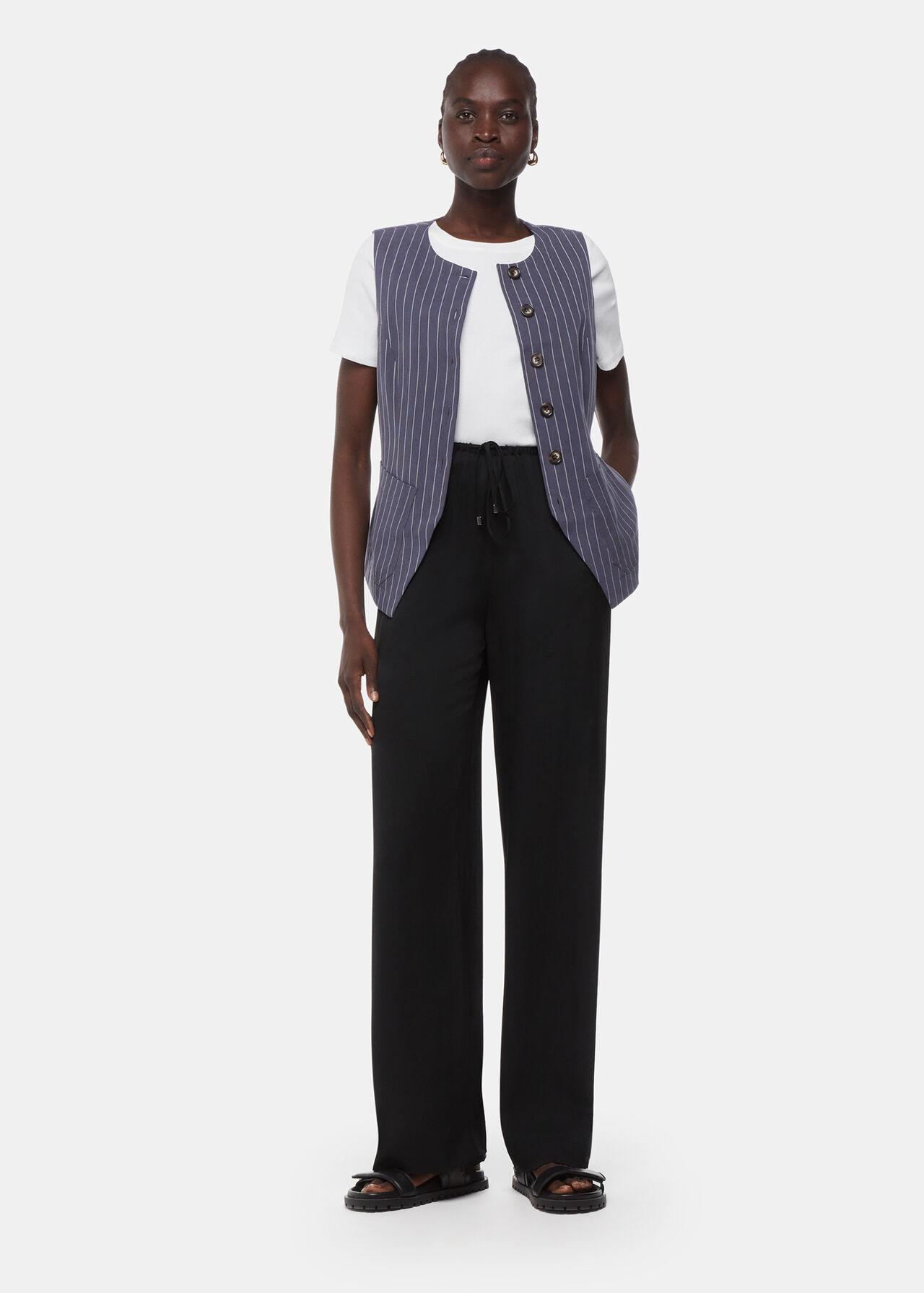 Navy Lottie Pinstripe Coord