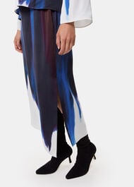 Ice Dye Print Midi Skirt