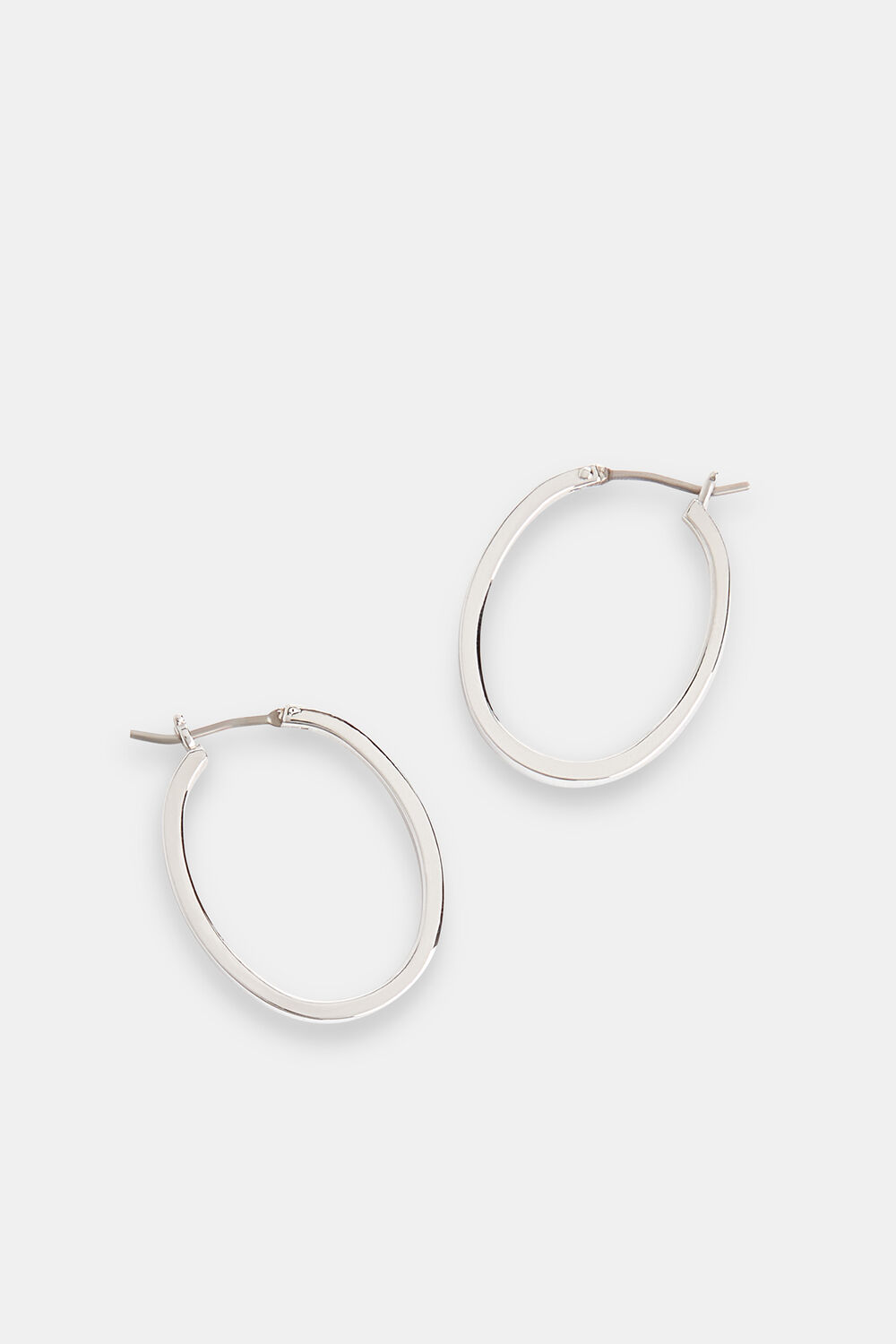 Silver Mini Oval Thin Hoop