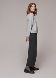 Knitted Wide Leg Marl Trouser
