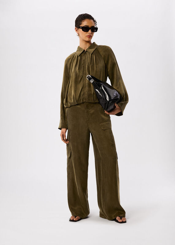Khaki Fluid Cargo Trouser