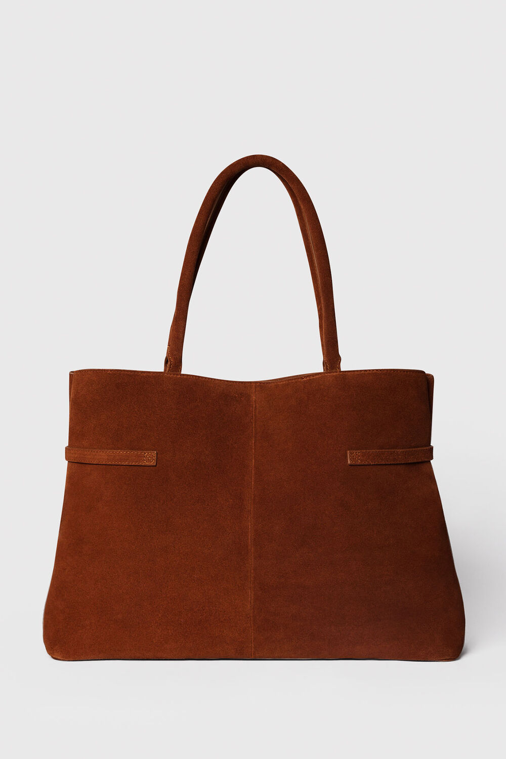 Brown Noelle Suede Buckle Tote Bag