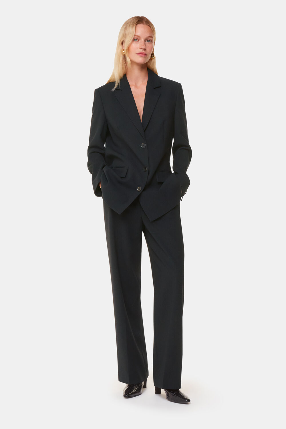 Black Amelie Wool Blend Blazer