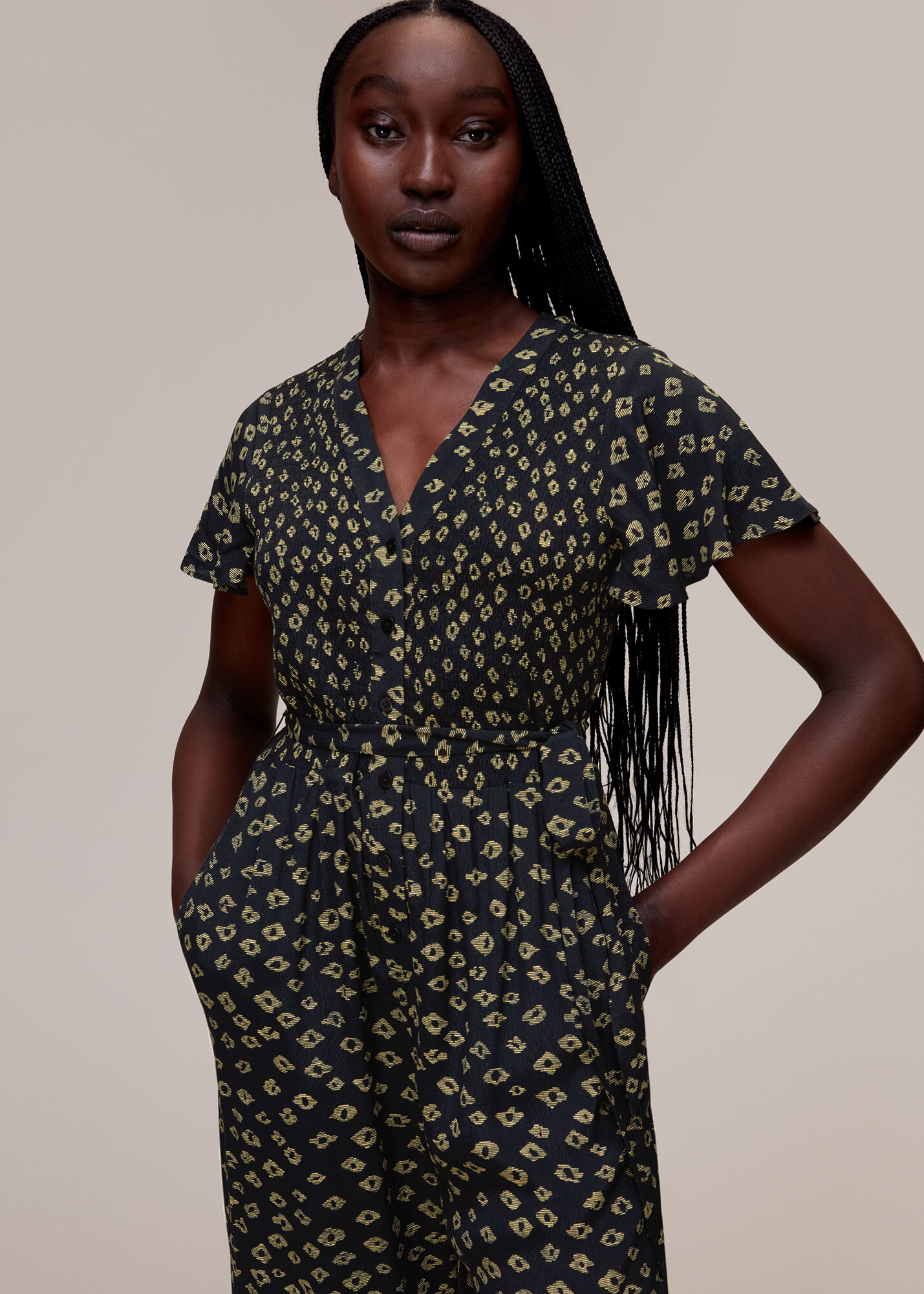 Whistles micro floral 2025 jumpsuit