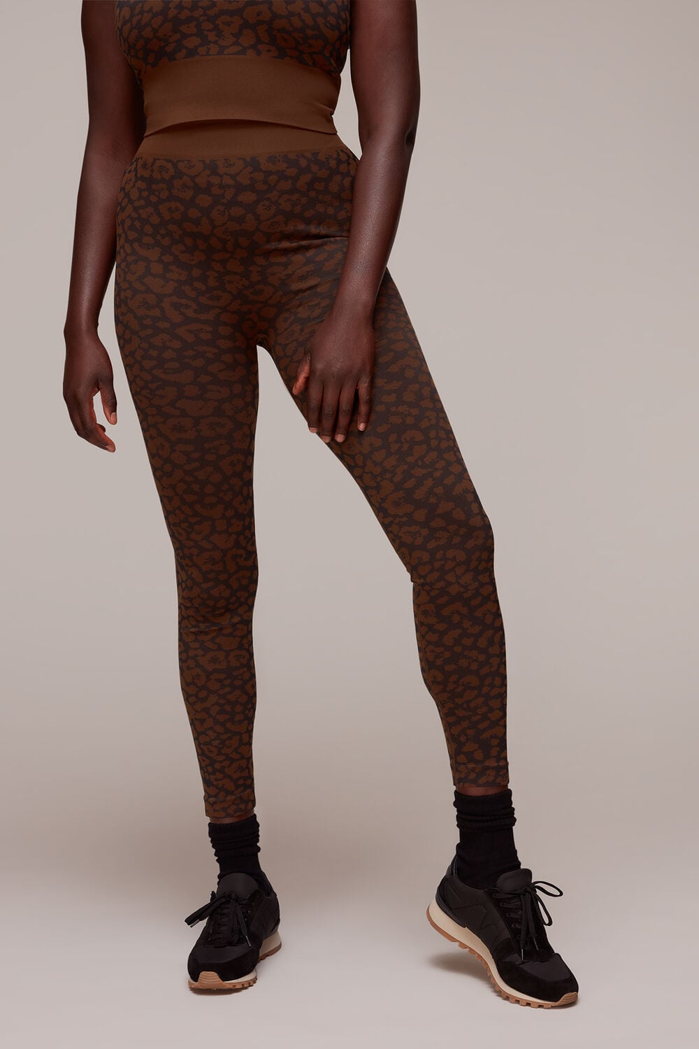 Brown Animal Seamless Sports Legging