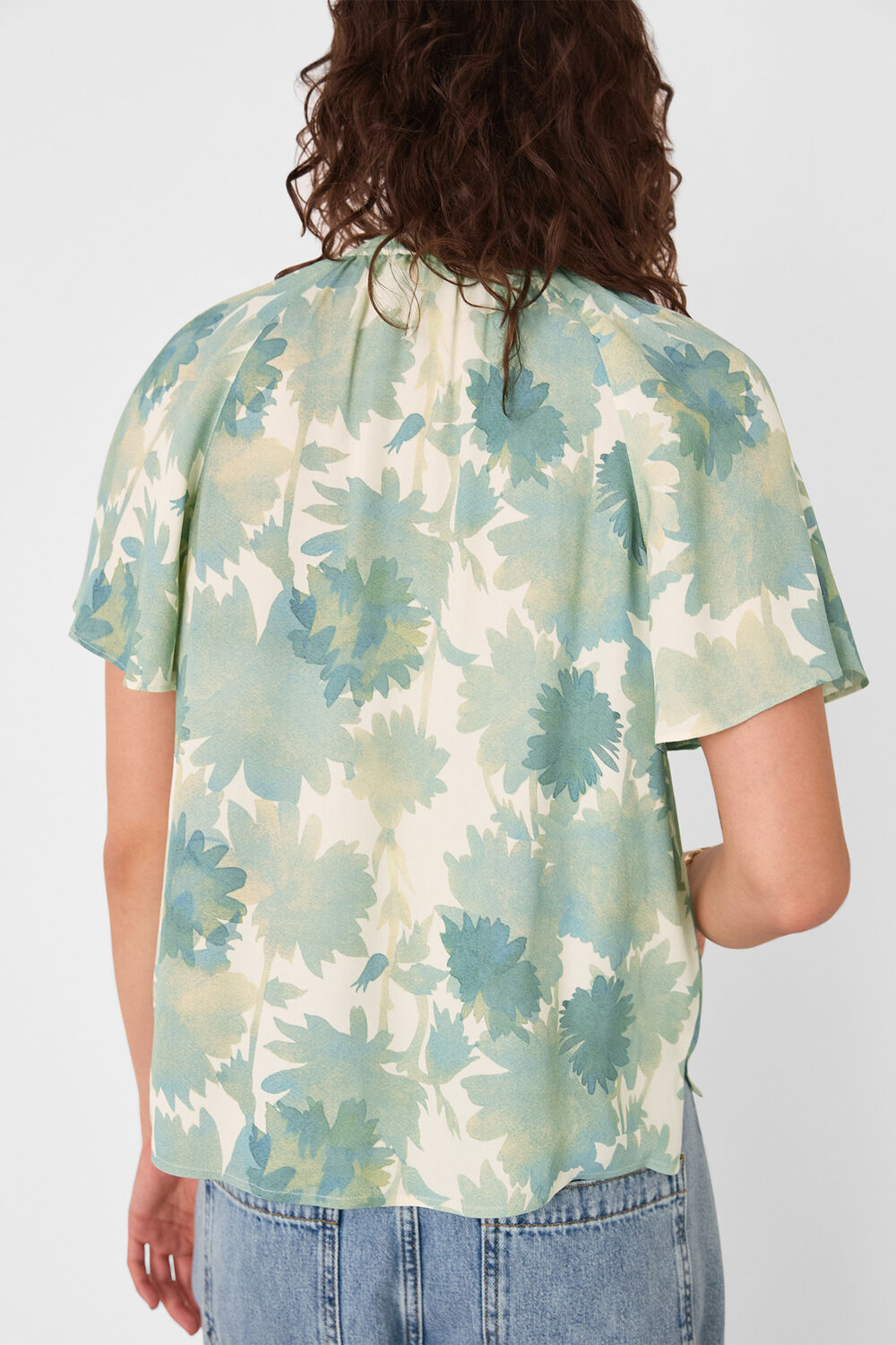 Floral Tie Neck Blouse